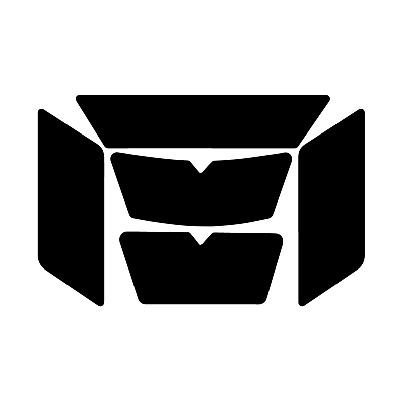 5 Stickers Réfléchissants Repositionnables Noir